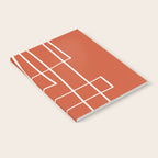 Burnt Orange White Line Art Minimalist Orange Artwork Notebook Gallery Image 2