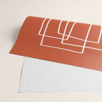 Burnt Orange White Line Art Minimalist Orange Artwork Wrapping Paper Gallery Image 2