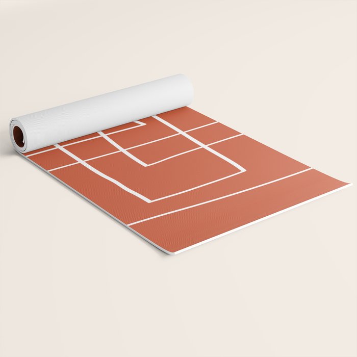 Burnt Orange White Line Art Minimalist Orange Artwork Yoga Mat Gallery Image 2