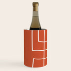 Burnt Orange White Line Art Minimalist Orange Artwork Wine Chiller Gallery Image 2