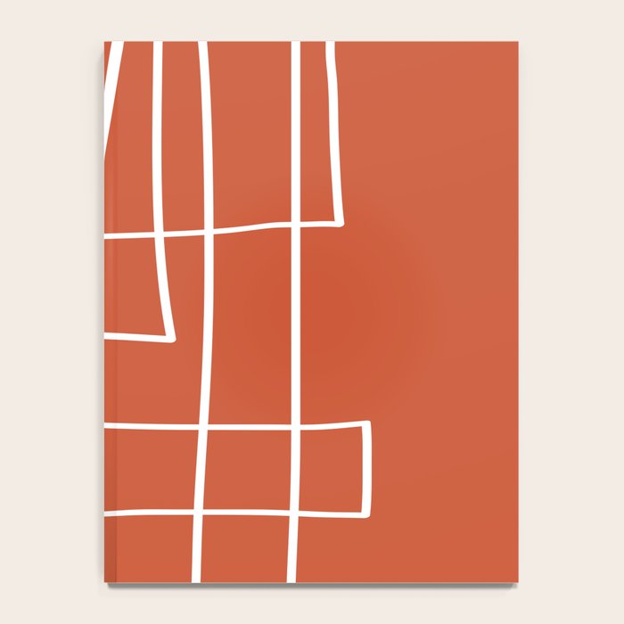 Burnt Orange White Line Art Minimalist Orange Artwork Notebook Gallery Image 4