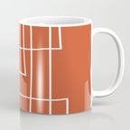 Burnt Orange White Line Art Minimalist Orange Artwork Coffee Mug Gallery Image 1