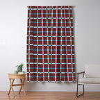Windowpane Plaid Burgundy Window Curtain Gallery Image 5