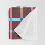 Windowpane Plaid Burgundy Throw Blanket Gallery Image 3