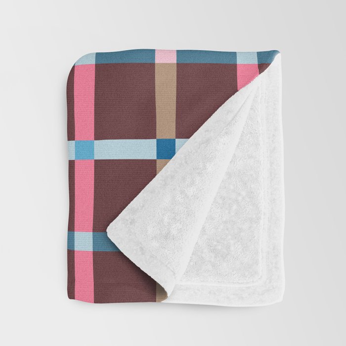 Windowpane Plaid Burgundy Throw Blanket Gallery Image 3