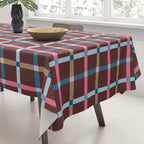 Windowpane Plaid Burgundy Tablecloth Gallery Image 3