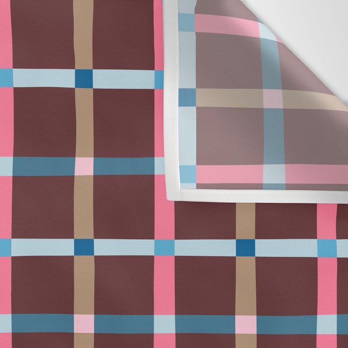 Windowpane Plaid Burgundy Wall Tapestry Gallery Image 3