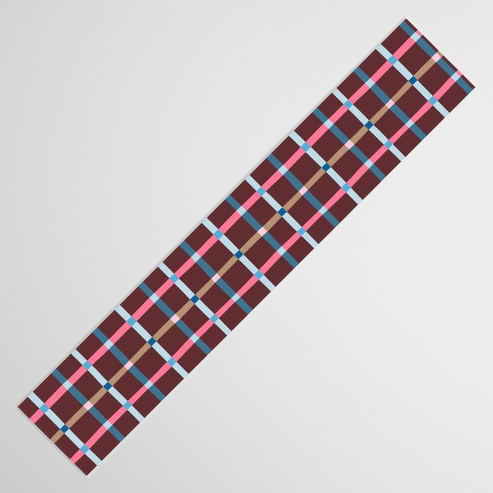 Windowpane Plaid Burgundy Table Runner Gallery Image 3
