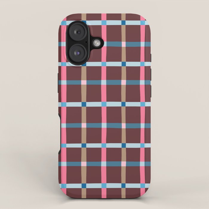 Windowpane Plaid Burgundy iPhone Case Gallery Image 1