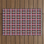 Windowpane Plaid Burgundy Outdoor Rug Gallery Image 1