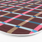 Windowpane Plaid Burgundy Bath Mat Gallery Image 3