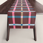 Windowpane Plaid Burgundy Table Runner Gallery Image 1