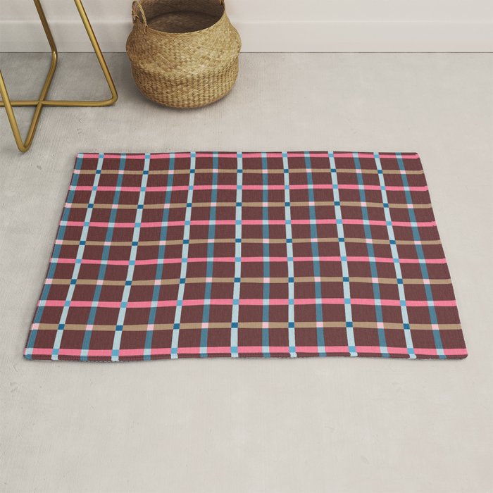 Windowpane Plaid Burgundy Rug Gallery Image 1