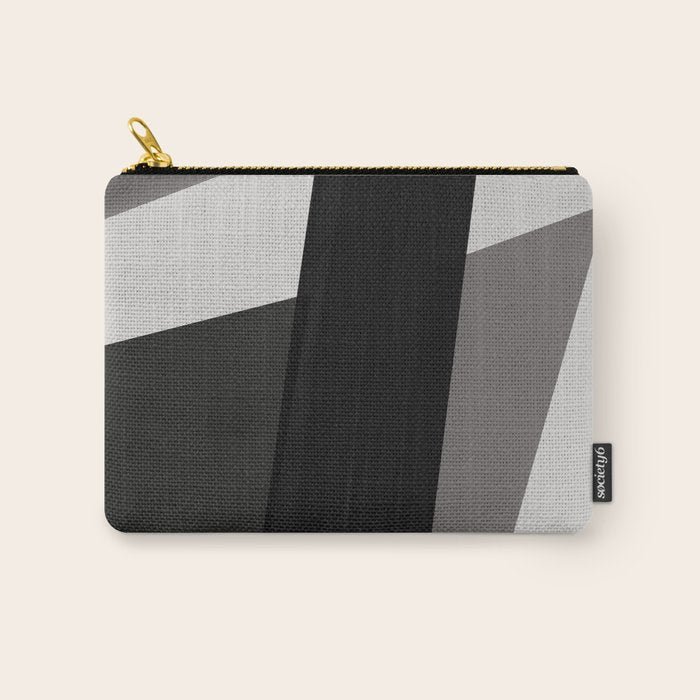 Geometric black and gray minimalist Carry All Pouch Gallery Image 1