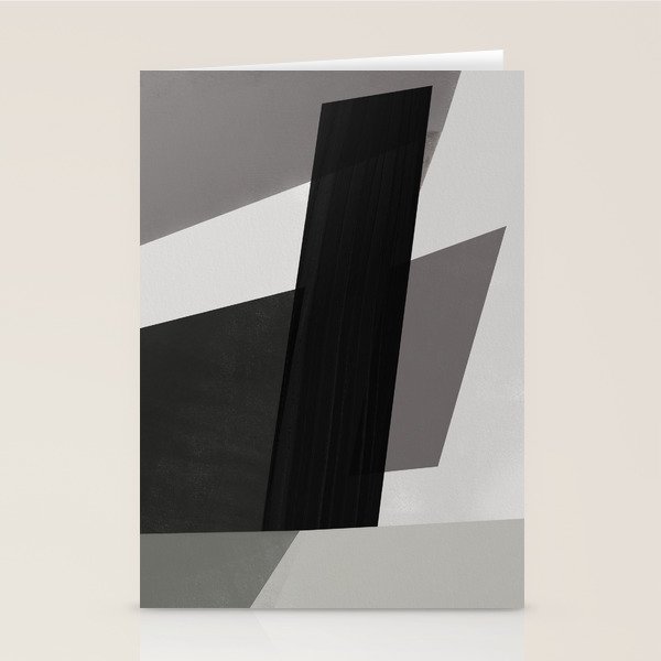 Geometric black and gray minimalist Stationery Card Gallery Image 2