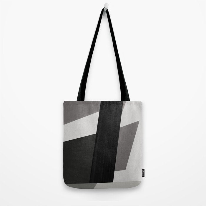 Geometric black and gray minimalist Tote Bag Gallery Image 2