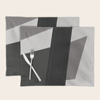Geometric black and gray minimalist Placemat Gallery Image 1
