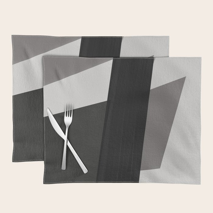 Geometric black and gray minimalist Placemat Gallery Image 1
