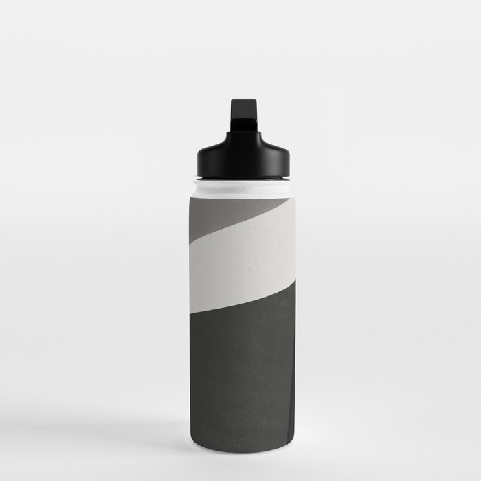 Geometric black and gray minimalist Water Bottle Gallery Image 3