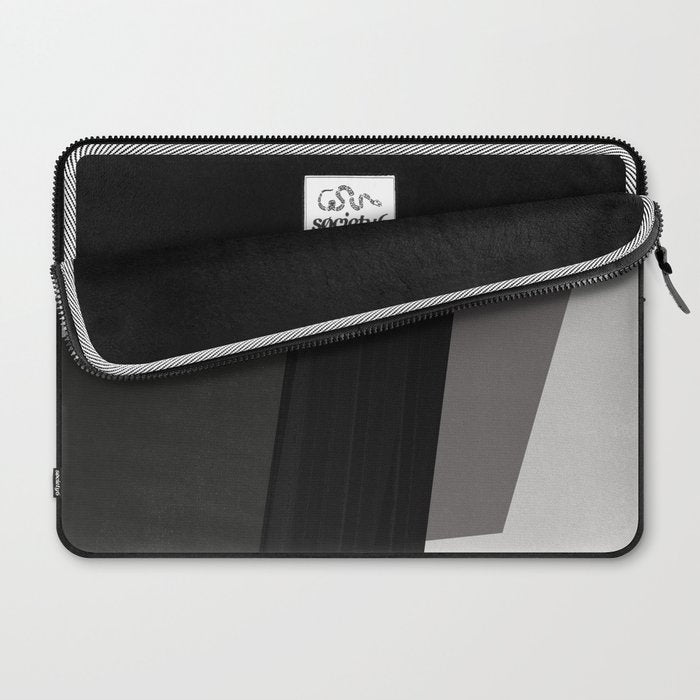 Geometric black and gray minimalist Laptop Sleeve Gallery Image 2