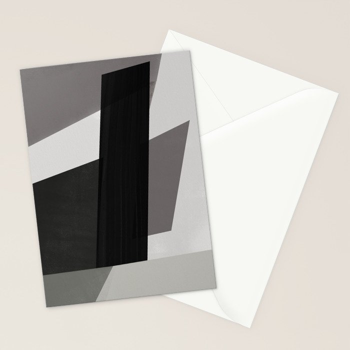 Geometric black and gray minimalist Stationery Card Gallery Image 2