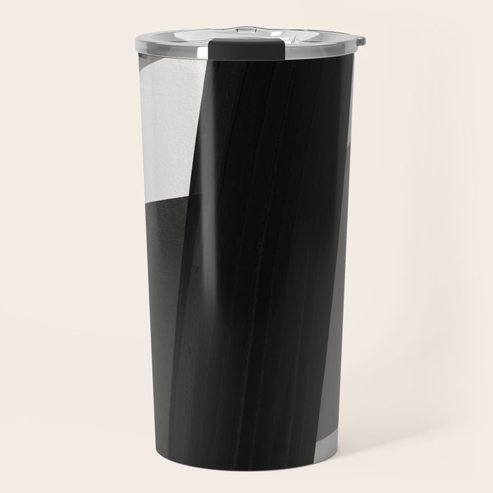 Geometric black and gray minimalist Travel Mug Gallery Image 1