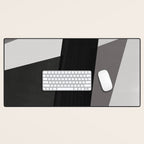 Geometric black and gray minimalist Desk Mat Gallery Image 1