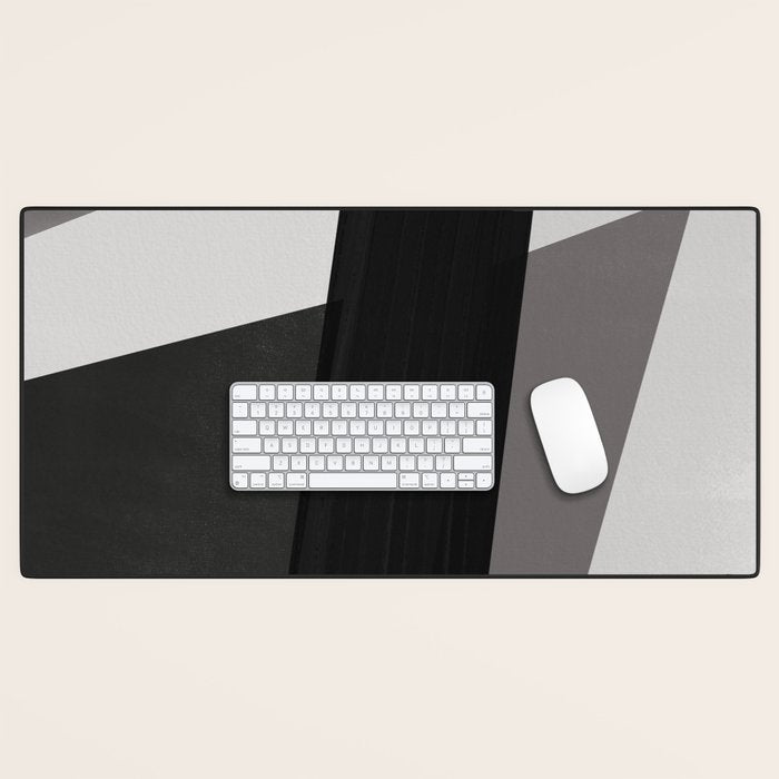 Geometric black and gray minimalist Desk Mat Gallery Image 1