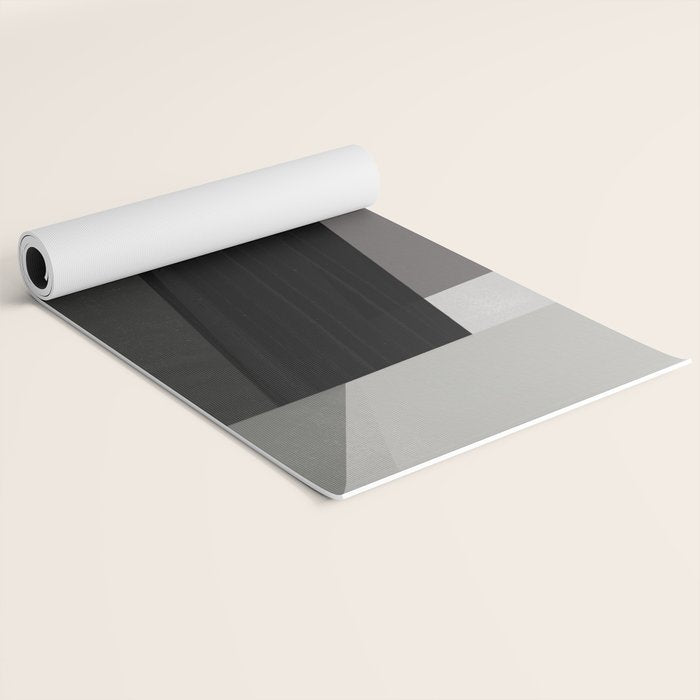 Geometric black and gray minimalist Yoga Mat Gallery Image 2