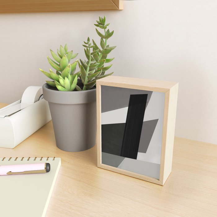 Geometric black and gray minimalist Mini Art Print Gallery Image 2