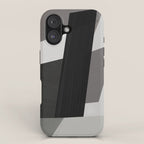 Geometric black and gray minimalist iPhone Case Gallery Image 1