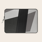 Geometric black and gray minimalist Laptop Sleeve Gallery Image 1