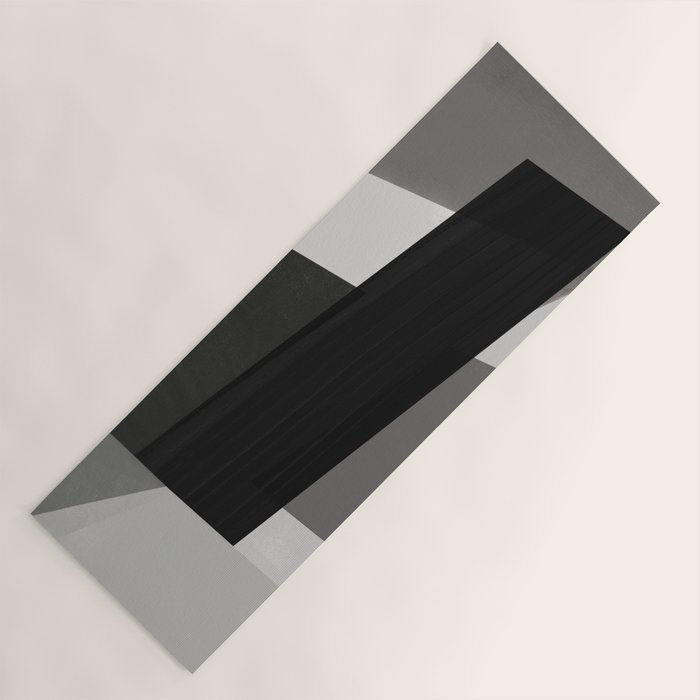 Geometric black and gray minimalist Yoga Mat Gallery Image 1