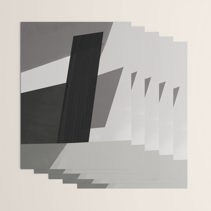 Geometric black and gray minimalist Wrapping Paper Gallery Image 3