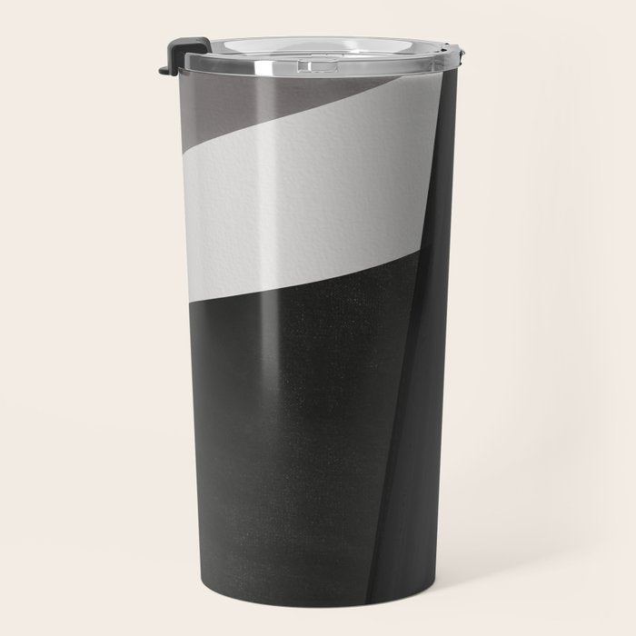 Geometric black and gray minimalist Travel Mug Gallery Image 3