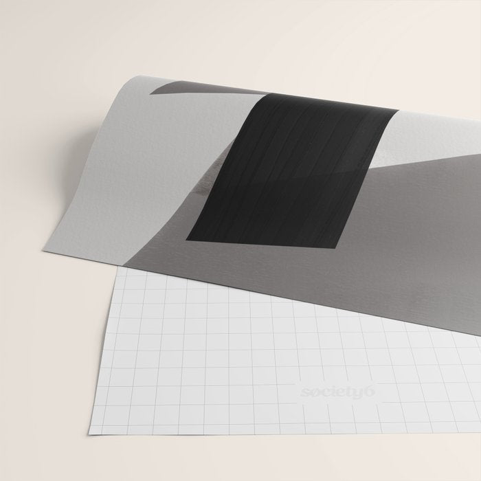 Geometric black and gray minimalist Wrapping Paper Gallery Image 2