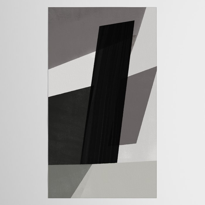 Geometric black and gray minimalist Tablecloth Gallery Image 2