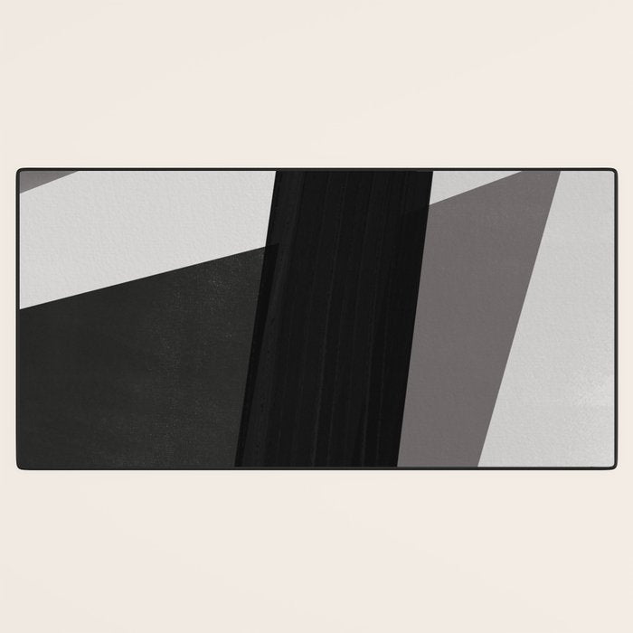Geometric black and gray minimalist Desk Mat Gallery Image 3