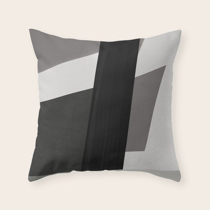 Geometric black and gray minimalist Throw Pillow Gallery Image 6