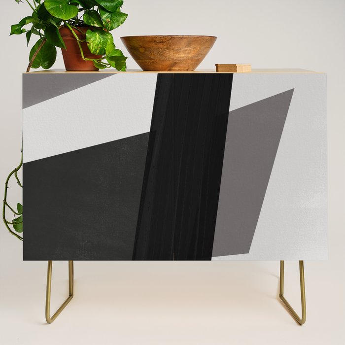 Geometric black and gray minimalist Credenza Gallery Image 1