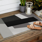 Geometric black and gray minimalist Outdoor Rug Gallery Image 2