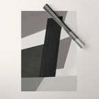 Geometric black and gray minimalist Wrapping Paper Gallery Image 1