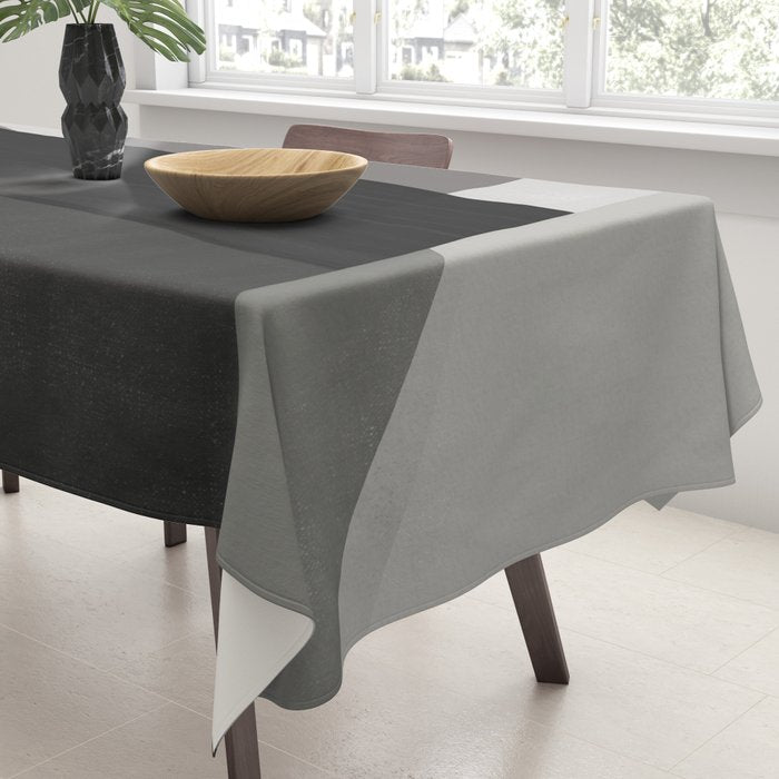 Geometric black and gray minimalist Tablecloth Gallery Image 3