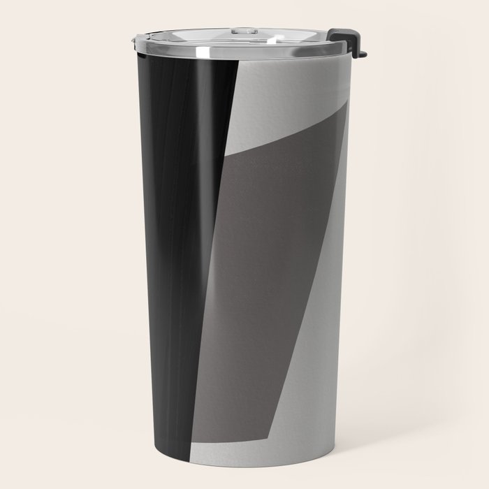 Geometric black and gray minimalist Travel Mug Gallery Image 2