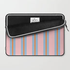 Cute Basic Stripe Pattern in Pink, Light Blue, and Orange Laptop Sleeve Gallery Image 2