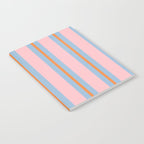 Cute Basic Stripe Pattern in Pink, Light Blue, and Orange Notebook Gallery Image 2
