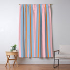 Cute Basic Stripe Pattern in Pink, Light Blue, and Orange Window Curtain Gallery Image 5