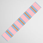 Cute Basic Stripe Pattern in Pink, Light Blue, and Orange Table Runner Gallery Image 3