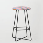 Cute Basic Stripe Pattern in Pink, Light Blue, and Orange Stool Gallery Image 1