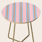 Cute Basic Stripe Pattern in Pink, Light Blue, and Orange Side Table Gallery Image 2